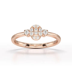 0.13 CT Round White Lab Grown Diamond Ring - Jama Jewels