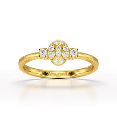 0.13 CT Round White Lab Grown Diamond Ring - Jama Jewels