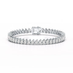11.75 CT Pear Lab Grown Diamond Tennis Bracelet