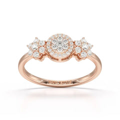 0.35 CT Round Cut Lab Diamond Engagement Ring