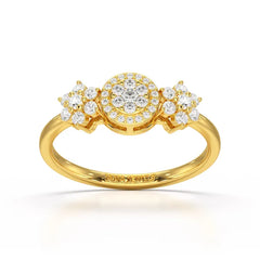 0.35 CT Round Cut Lab Diamond Engagement Ring