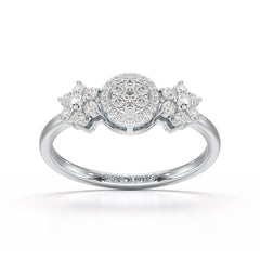 0.35 CT Round Cut Lab Diamond Engagement Ring