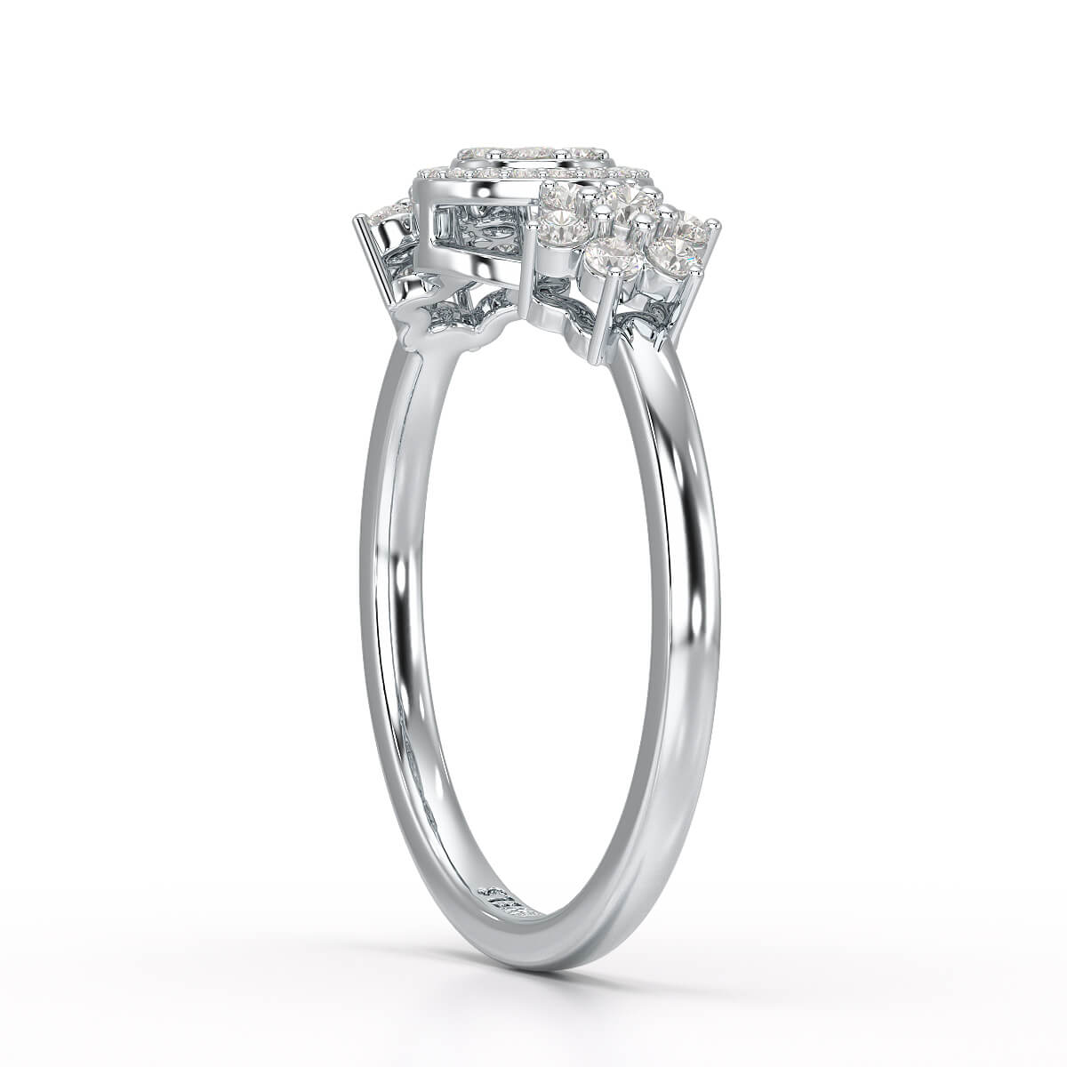 0.35 CT Round Cut Lab Diamond Engagement Ring