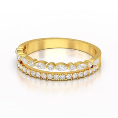 0.43 CT Lab Diamond Half Eternity Ring
