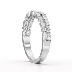 0.43 CT Lab Diamond Half Eternity Ring