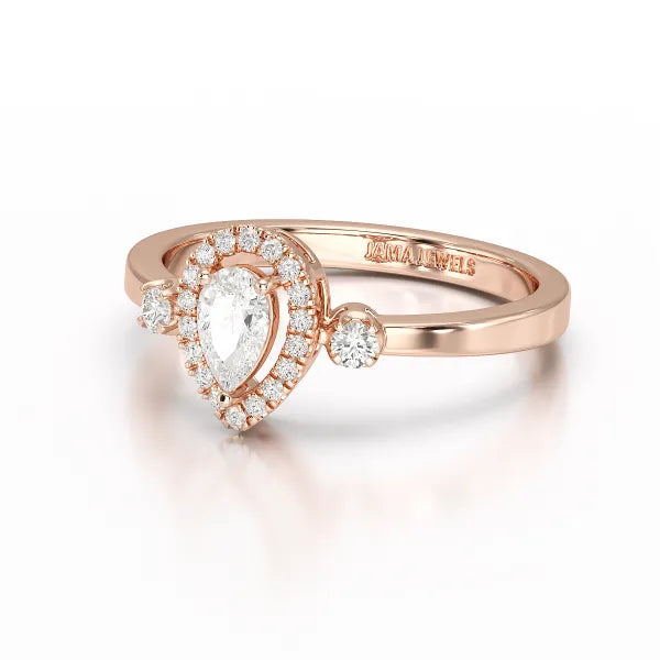 0.43 CT Pear Cut Lab Diamond Ring