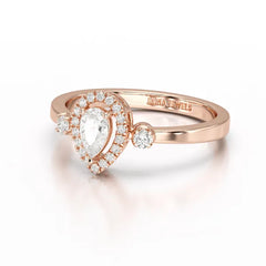 0.43 CT Pear Cut Lab Diamond Ring