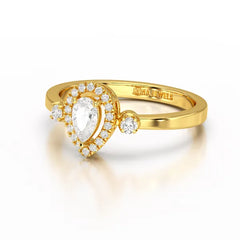 0.43 CT Pear Cut Lab Diamond Ring
