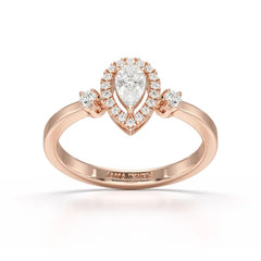 0.43 CT Pear Cut Lab Diamond Ring