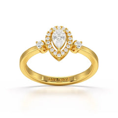 0.43 CT Pear Cut Lab Diamond Ring
