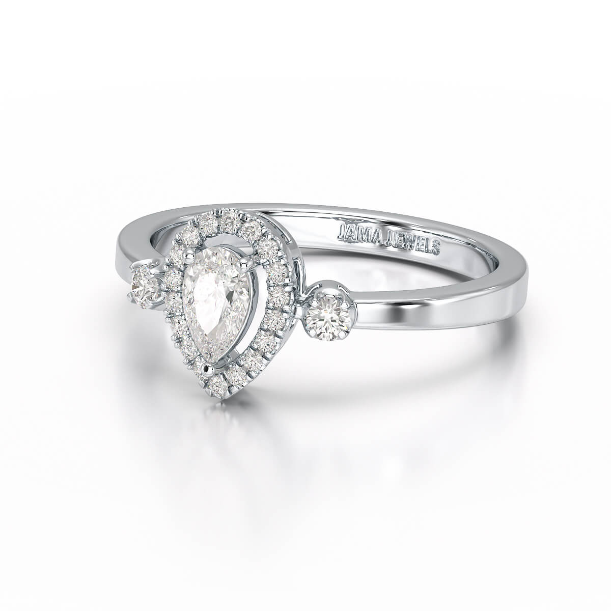 0.43 CT Pear Cut Lab Diamond Ring