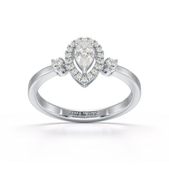 0.43 CT Pear Cut Lab Diamond Ring