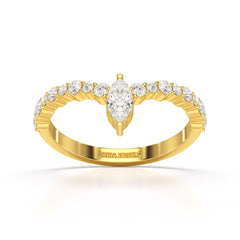 0.44 CT Marquise Cut Lab Diamond Ring