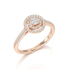 0.46 CT Halo Lab Diamond Engagement Ring