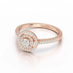 0.46 CT Halo Lab Diamond Engagement Ring