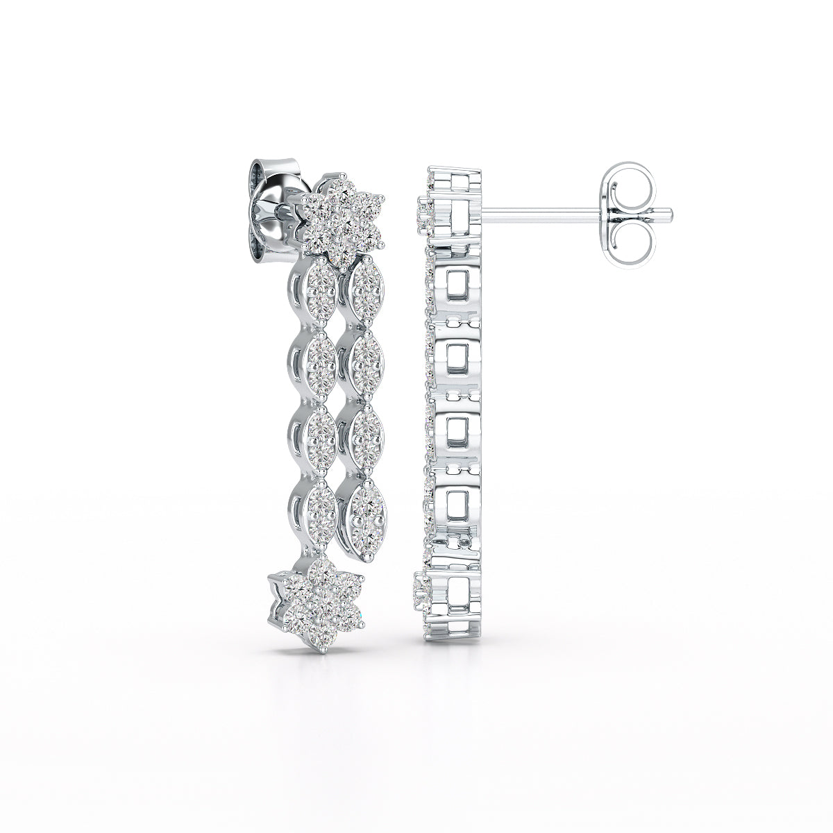 0.79 CT Drop & Dangle Lab Diamond Wedding Earrings - Jama Jewels