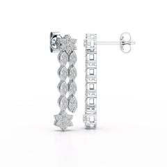 0.79 CT Drop & Dangle Lab Diamond Wedding Earrings - Jama Jewels
