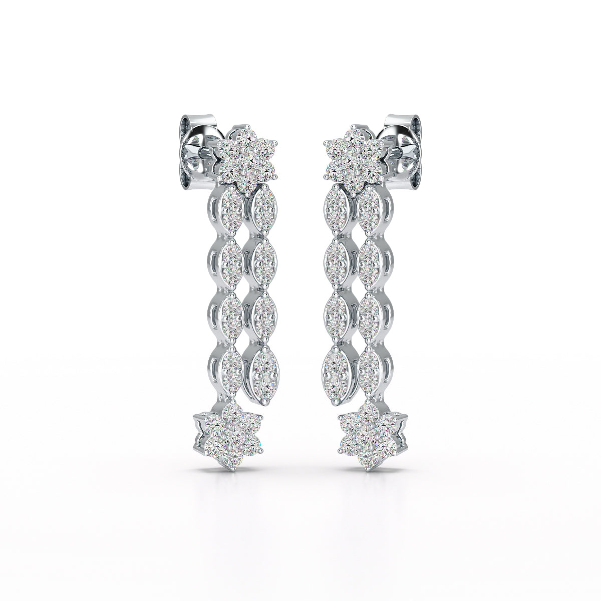 0.79 CT Drop & Dangle Lab Diamond Wedding Earrings - Jama Jewels