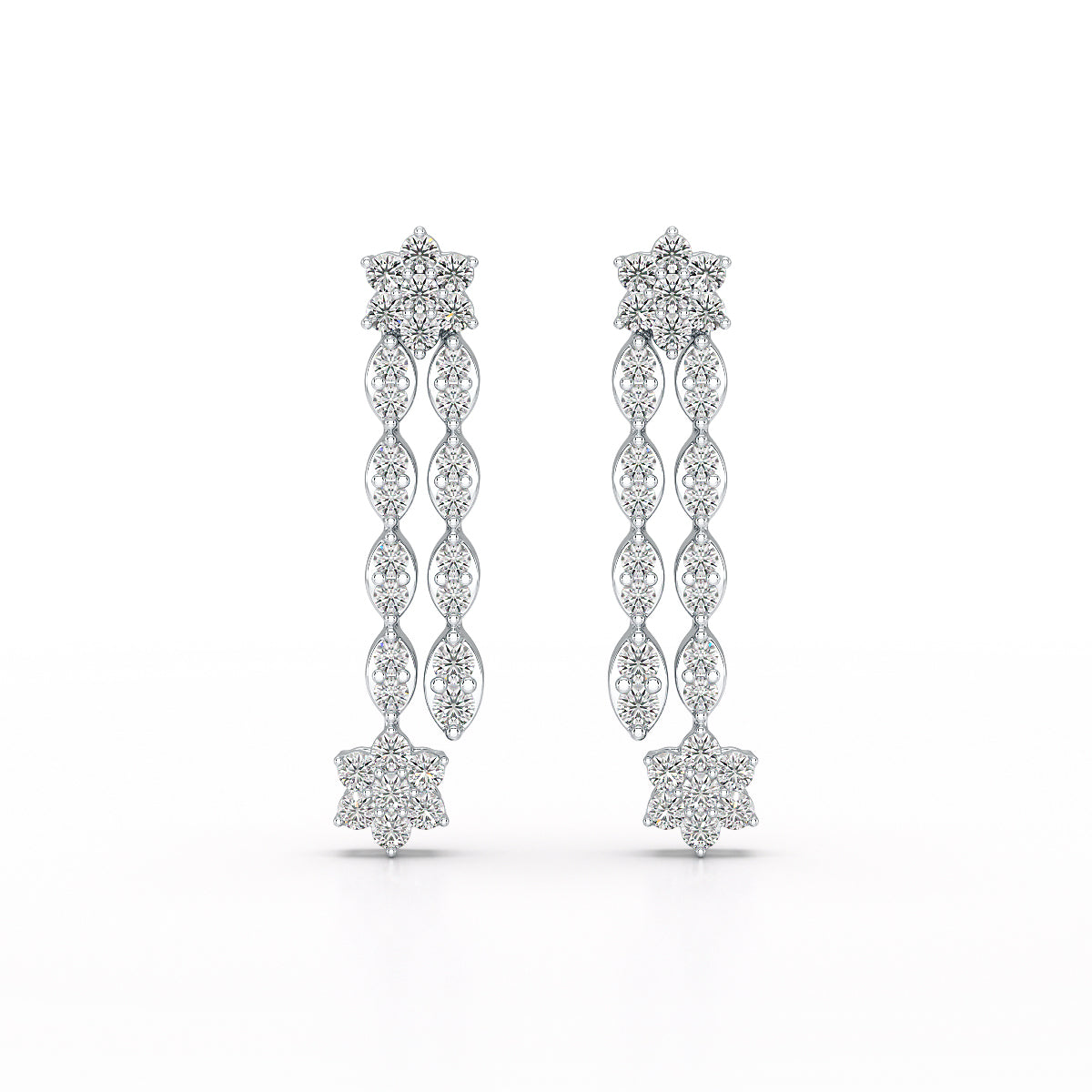 0.79 CT Drop & Dangle Lab Diamond Wedding Earrings - Jama Jewels