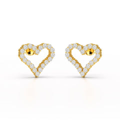 0.56 CT Heart Shaped Lab Diamond Stud Earrings