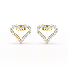 0.56 CT Heart Shaped Lab Diamond Stud Earrings