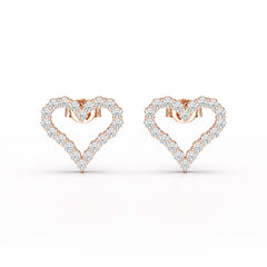 0.56 CT Heart Shaped Lab Diamond Stud Earrings