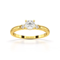 0.57 CT Lab Diamond Simple Three Stone Ring