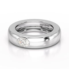0.5 CT Oval Lab Diamond Simple Wedding Band