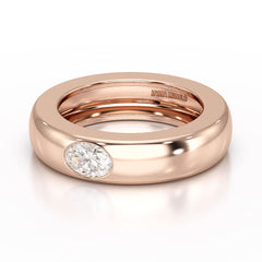 0.5 CT Oval Lab Diamond Simple Wedding Band