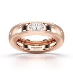 0.5 CT Oval Lab Diamond Simple Wedding Band