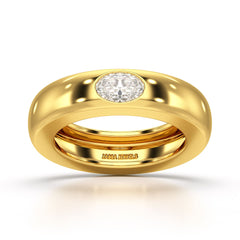 0.5 CT Oval Lab Diamond Simple Wedding Band