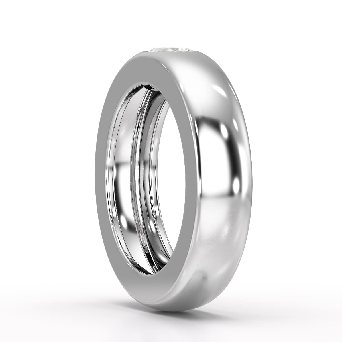 0.5 CT Oval Lab Diamond Simple Wedding Band