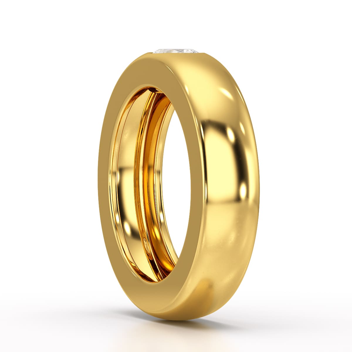 0.5 CT Oval Lab Diamond Simple Wedding Band