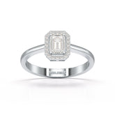 0.6 CT Simple Emerald Cut Lab Diamond Ring