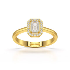 0.6 CT Simple Emerald Cut Lab Diamond Ring