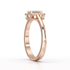 0.6 CT Simple Emerald Cut Lab Diamond Ring