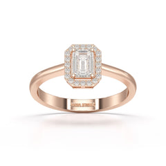 0.6 CT Simple Emerald Cut Lab Diamond Ring