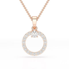 0.71 CT Lab Diamond Round Pendant