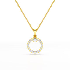 0.71 CT Lab Diamond Round Pendant
