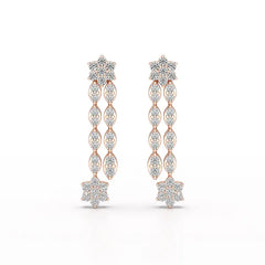 0.79 CT Drop & Dangle Lab Diamond Wedding Earrings - Jama Jewels