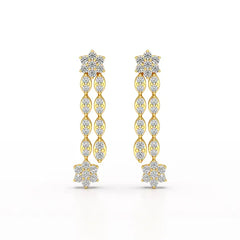0.79 CT Drop & Dangle Lab Diamond Wedding Earrings - Jama Jewels