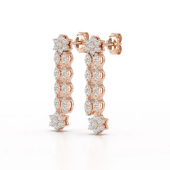 0.79 CT Drop & Dangle Lab Diamond Wedding Earrings - Jama Jewels