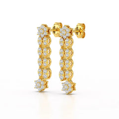 0.79 CT Drop & Dangle Lab Diamond Wedding Earrings - Jama Jewels