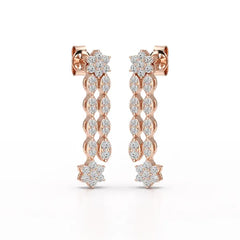 0.79 CT Drop & Dangle Lab Diamond Wedding Earrings - Jama Jewels