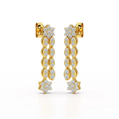 0.79 CT Drop & Dangle Lab Diamond Wedding Earrings - Jama Jewels