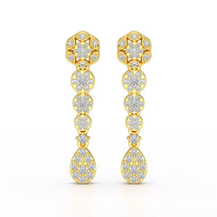 0.83 CT Lab Diamond Teardrop Dangle Earring