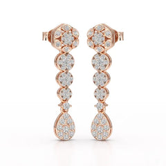 0.83 CT Lab Diamond Teardrop Dangle Earring