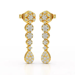 0.83 CT Lab Diamond Teardrop Dangle Earring