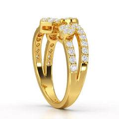 0.84 CT Layered Lab Diamond Wedding Ring