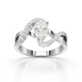 0.84 CT Pear Cut Lab Diamond Ring